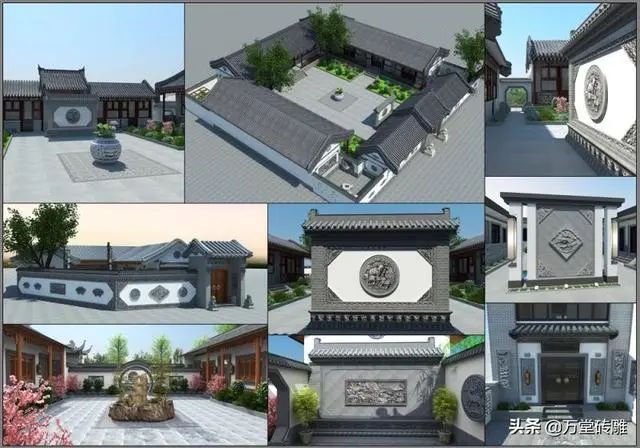 中式砖雕别墅小院(图4)